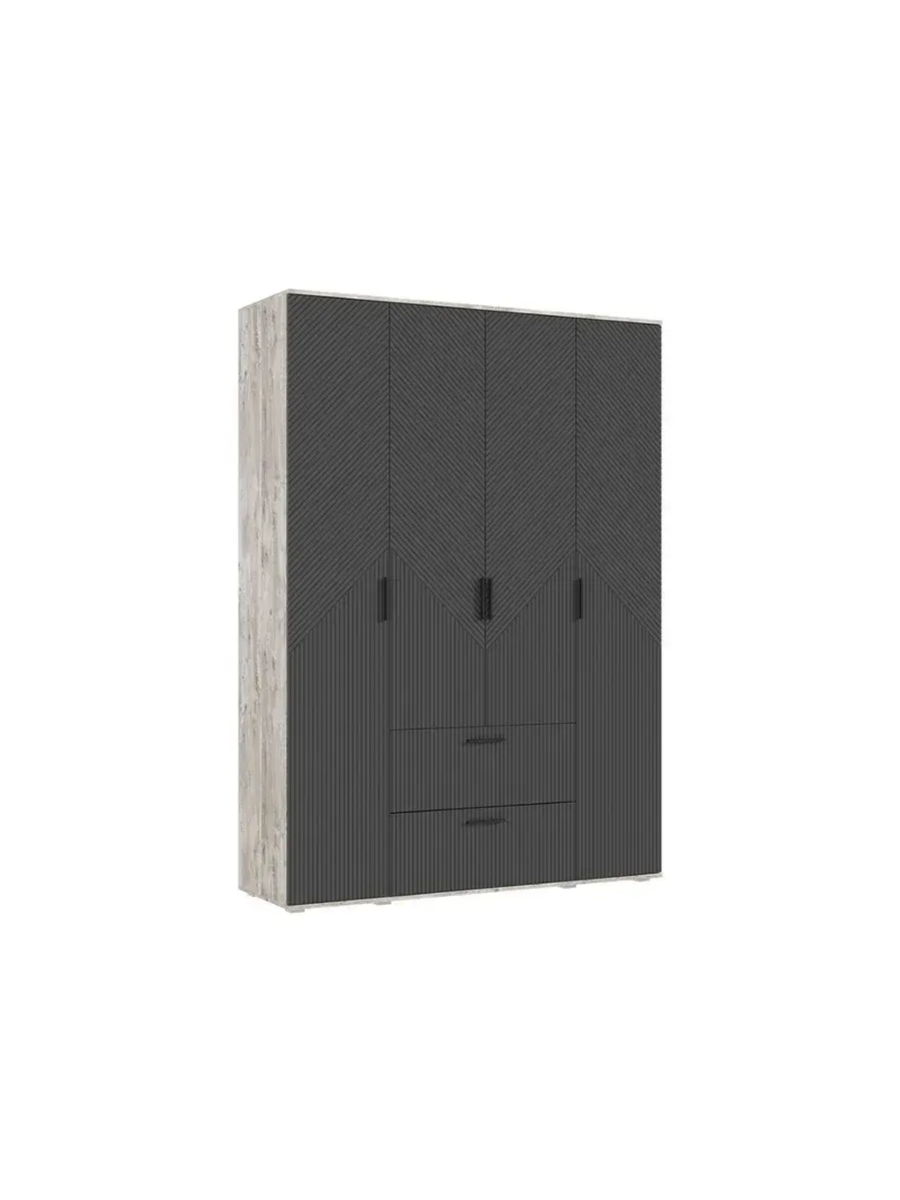 Шкаф для одежды 4 створки Браш Графит160x51х223