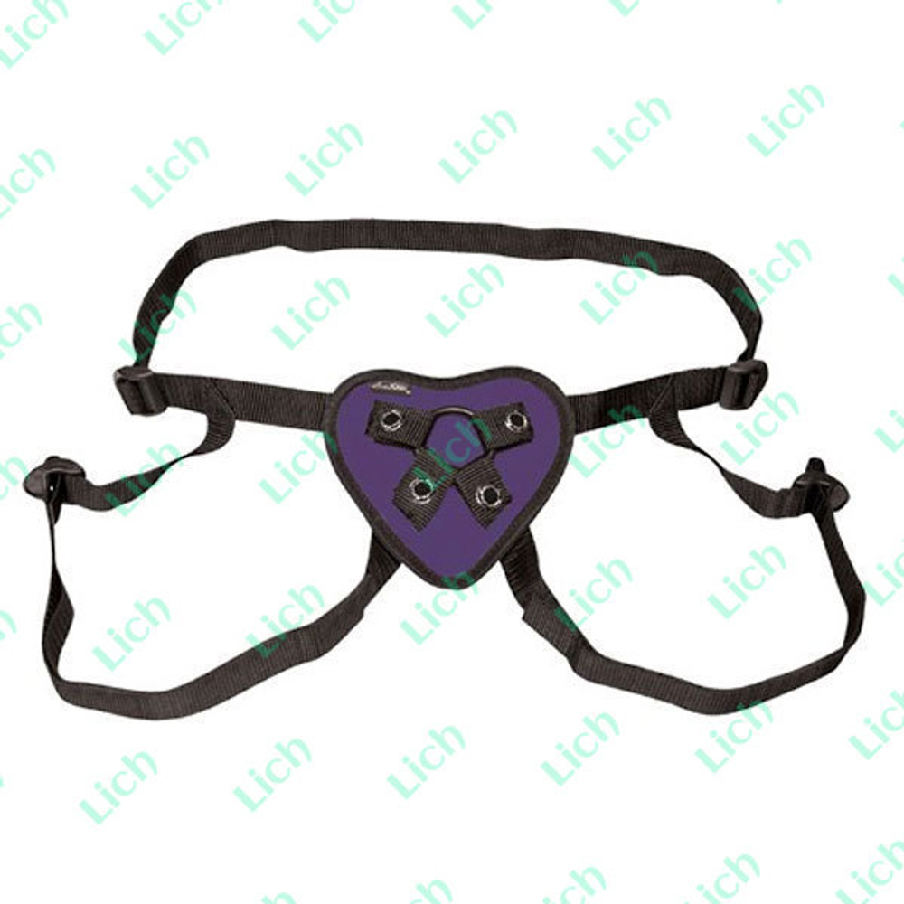 Трусики с фиолетовым сердечком для страпона