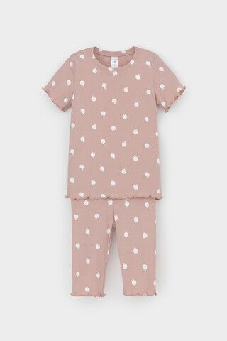 пижама  для девочки  К 1632-1/кофейный,маленькие яблочки