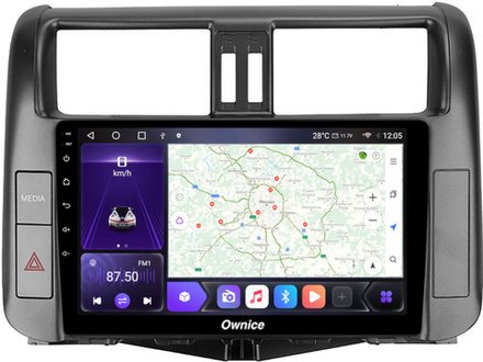 Магнитола для Toyota Land Cruiser Prado 150 2009-2013 (взамен 7" навигации) - Carmedia EW-9613-2 IPS, Android 10, 8 ядер (TS18), 4G SIM-слот