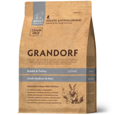 Grandorf Rabbit & Turkey, Adult Medium & Maxi для средних и крупных пород (Кролик с индейкой)