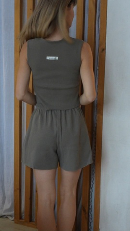 Пижамные шортики "дымчатая оливка