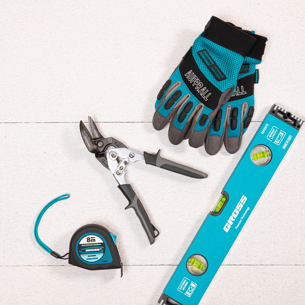 Ножницы по металлу "Piranha", усиленные, 255 мм, прямой и левый рез, сталь СrMo, двухкомпонентные рукоятки Gross