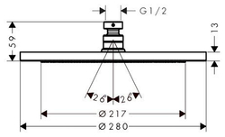 Верхний душ Croma 280 Air 1jet 26220000