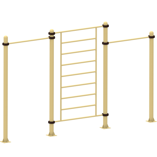 Спортивный комплекс №36, трехсекционный комплекс с турником и шведской стенкой, 4650*200*2700 мм., D=89 мм.