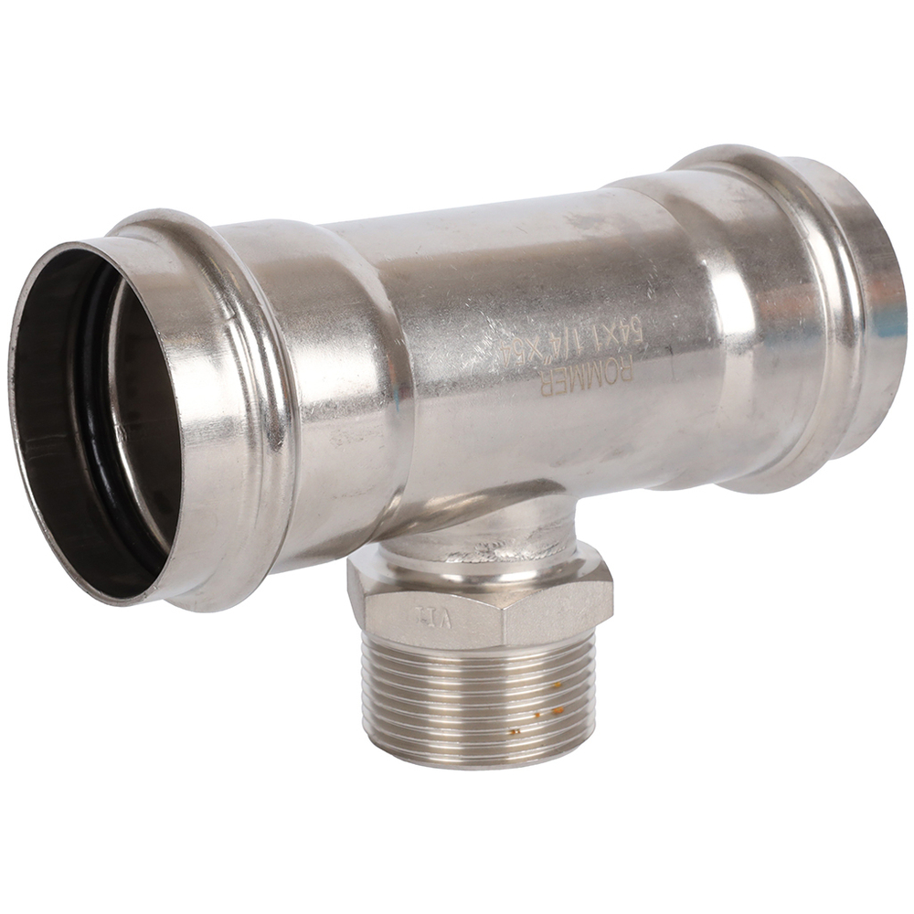 ROMMER Тройник с НР 54x1 1/4" из нержавеющей стали прессовой