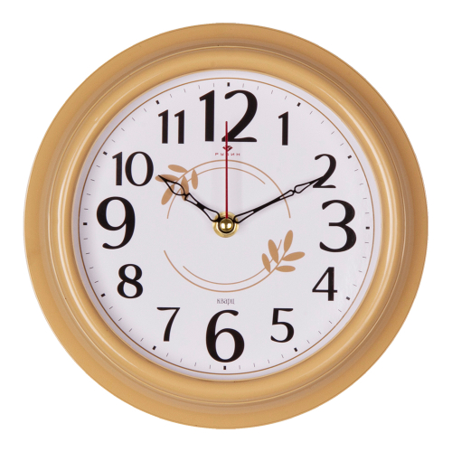 Часы настенные РУБИН  2121-005 круг d=21см, корпус бежевый "Узор"