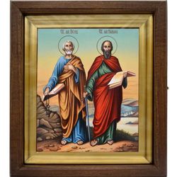 Икона апостолов Петра и Павла писанная в монастыре.