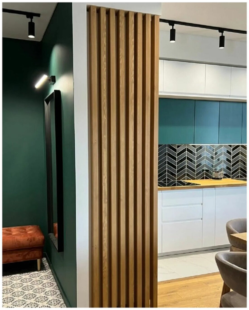 Декор из реек в кухне из Сосны 40х70мм