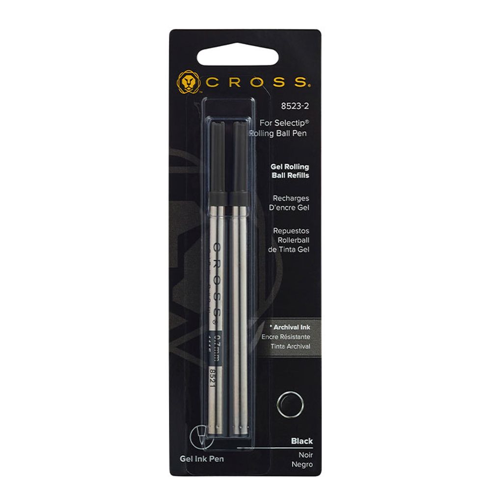 Стержень Cross для ручки-роллера M черный 2 шт (8523-2)