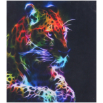 Алмазная мозаика на подрамнике с полным заполнением «МИР ЯРКИХ КРАСОК», леопард, 20*20см