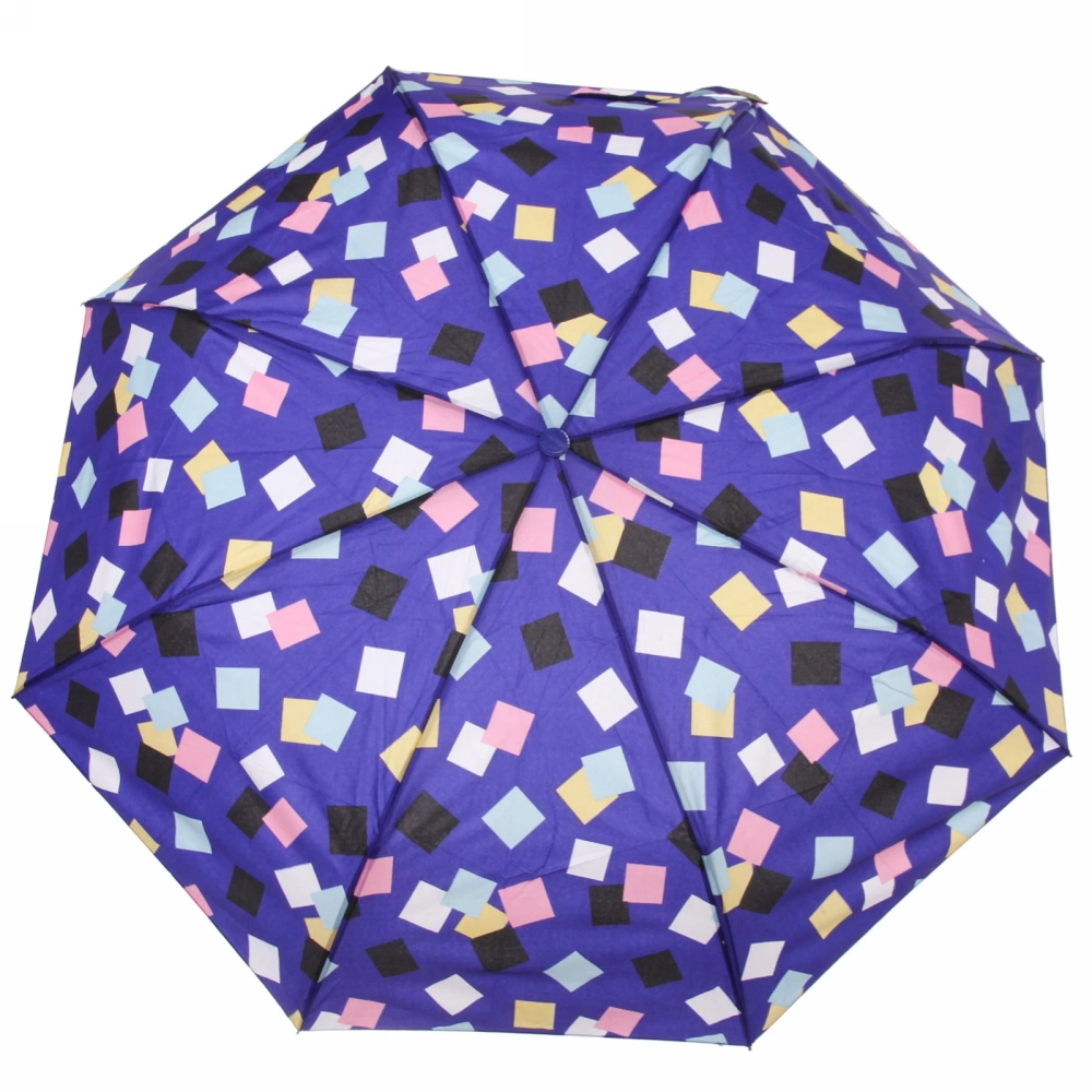 Зонт женский полуавтомат «Ultramarine - Геометрия», микс 6 цветов, 8 спиц, d-100см, длина в слож. виде 68см