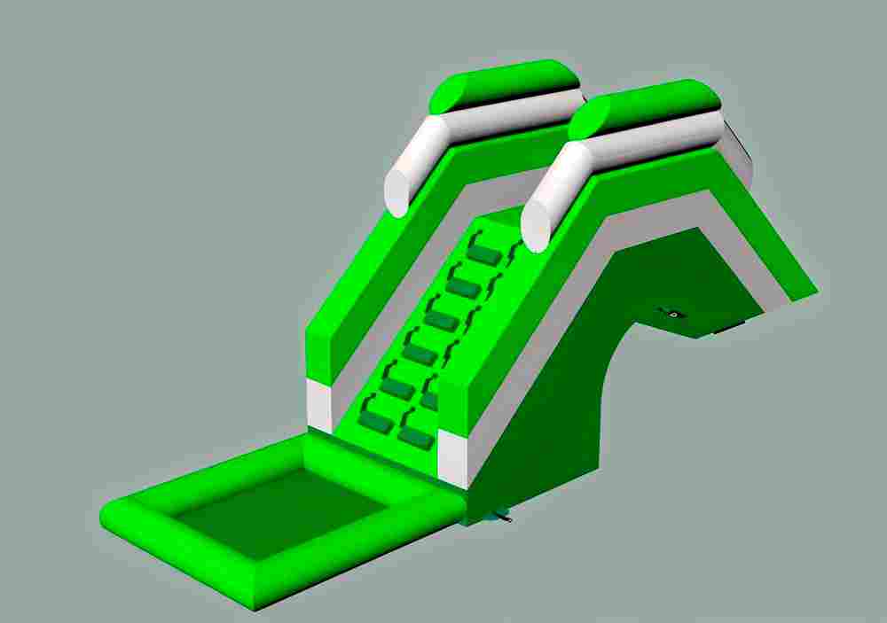 Надувная лестница для бассейна из ПВХ с бассейном, зелёный, 6,7*1,8*3 м