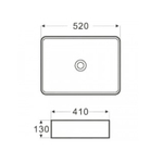 Раковина Azario 520х410х130 накладная, белый (AZ-2074B) 145305