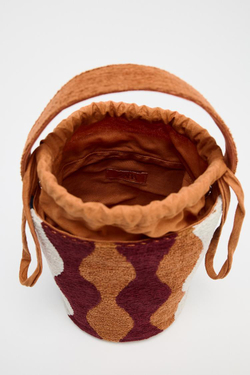 ZARA НЕБОЛЬШАЯ ЦИЛИНДРИЧЕСКАЯ СУМКА-МЕШОК, РАЗНОЦВЕТНЫЙ