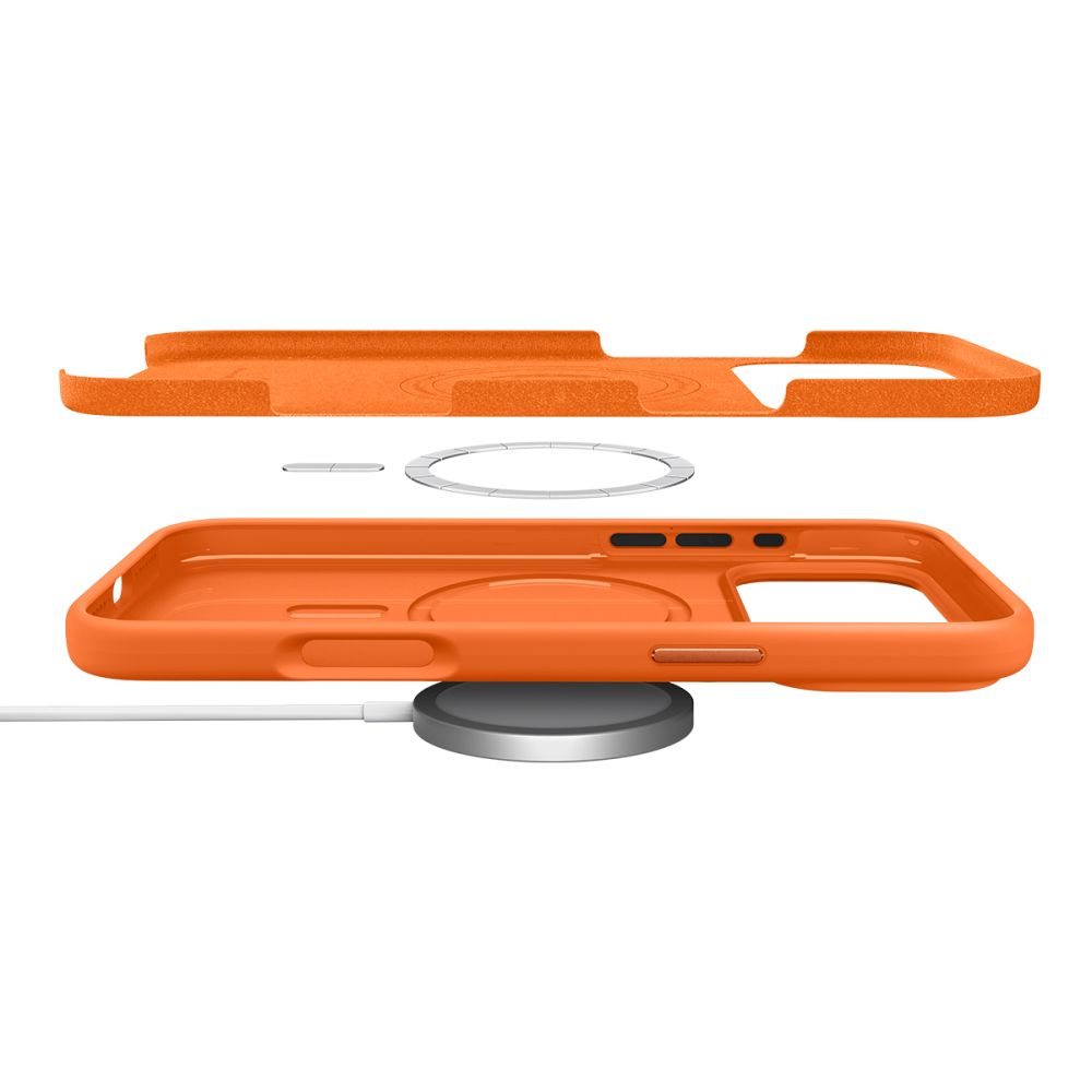 Чехол Spigen Silicone Fit Mag Magsafe для iPhone 17 Pro Max Cosmic Orange