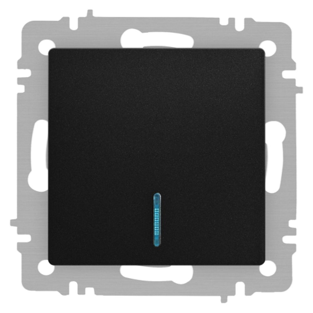 Выключатель Intro Accent 6-102-05 с подсветкой, 10А-250В, IP20, СУ, AL/CU, антрацит | Intro