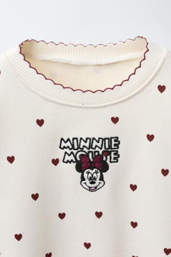 ZARA КОМБИНИРОВАННОЕ ПЛАТЬЕ MINNIE MOUSE © DISNEY, ЭКРЮ