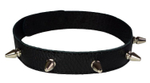 Узкий чёрный ошейник с шипами (Цвет: черный)
