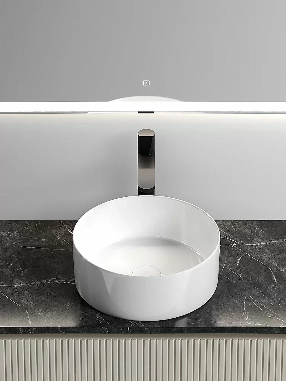Тумба с раковиной Sancos SNOB T 100 со столешницей, бежевая матовая