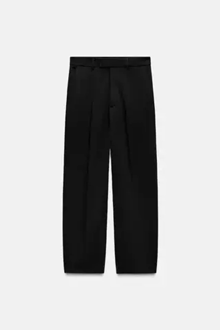 ZARA БРЮКИ STRAIGHT FIT — ZW COLLECTION, ЧЕРНЫЙ