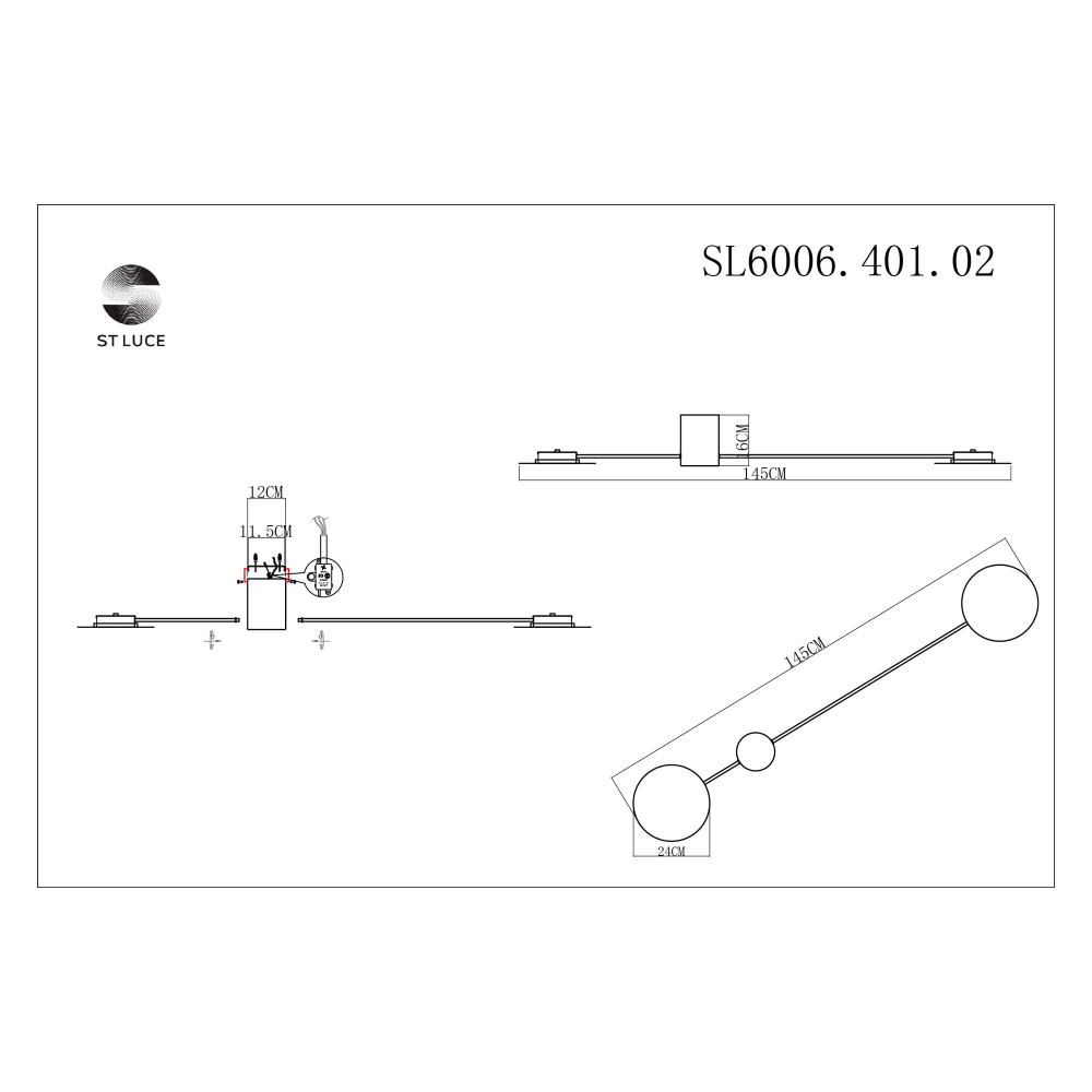 SL6006.401.02 Светильник настенный ST-Luce Черный/Черный LED 2*5W 3000K