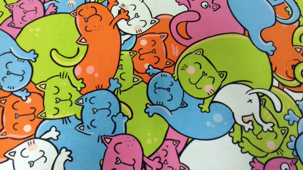 Микровелюр Xpoint (Икспоинт) 0037.02 Кошки в лукошке