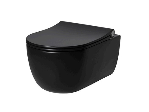 NOKEN ACRO COMPACT Унитаз подвесной RIMLESS 54 см, в комплекте сиденье с микролифтом, Matt black