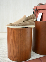 Темно-бежевые лоферы Loro Piana Summer Walk с плетением по периметру