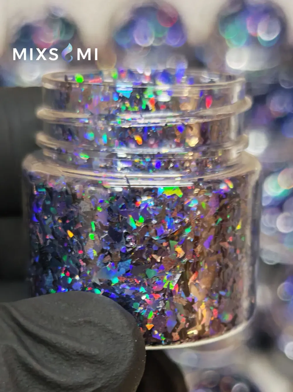 Хлопья - слюда 88807 Полуночно-чёрный голографик - для литья изделий и творчества