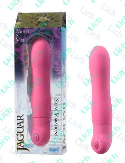 Вибромассажер Jaguar, с увеличенной головкой для стимуляции точки G, розовый, 21 см.