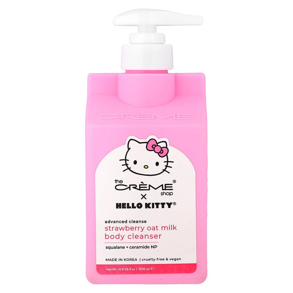 The Creme Shop, Hello Kitty®, улучшенная очищающая смесь для тела, клубничное овсяное молочко, 500 мл (16,9 жидк. унции)