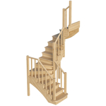 Лестница на второй этаж К-009м/2 Правая с подступенками