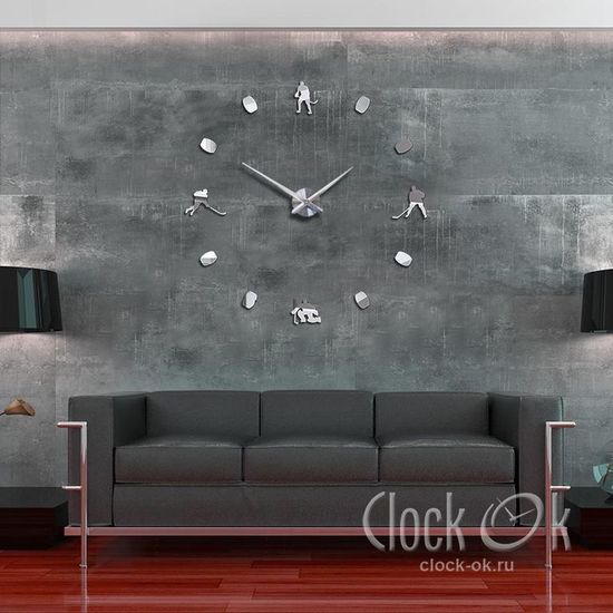Настенные 3D часы Хоккей