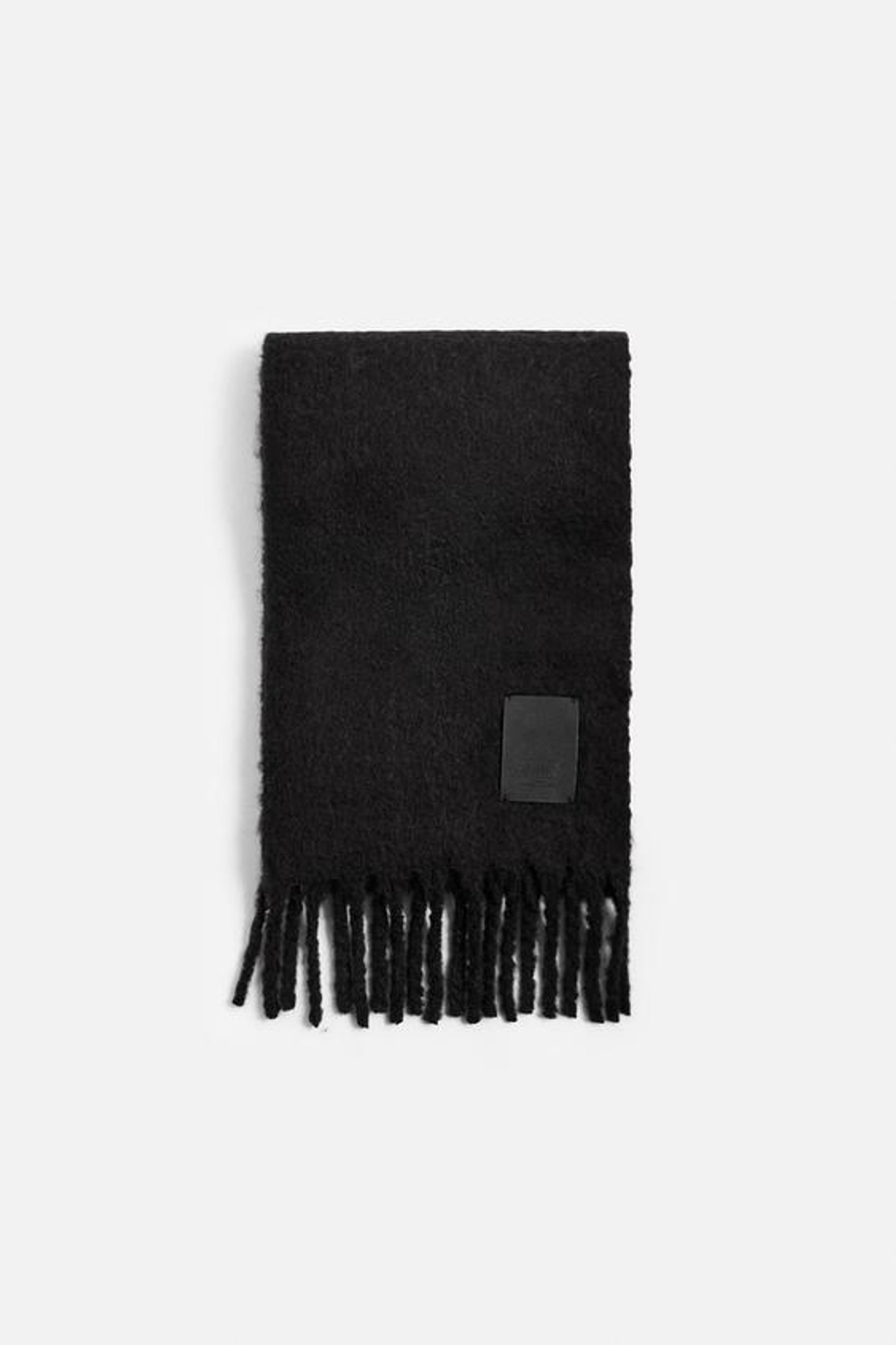 ZARA ШАРФ С РЕЛЬЕФНЫМ УЗОРОМ, ЧЕРНЫЙ