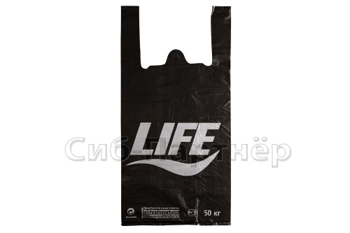 Пакет майка 28*55 чер ПНД LIFE (25мк*50шт*500уп)