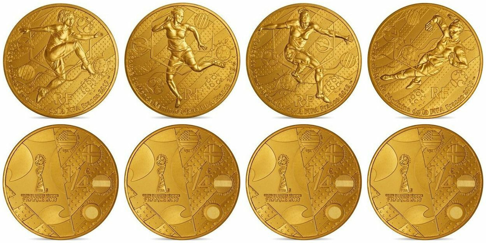 Франция 1/4 евро 2019 Чемпионат мира по футболу среди женщин, 2019 4 монеты