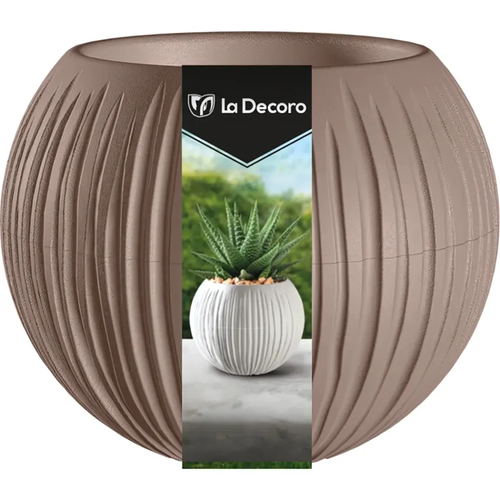 Кашпо для цветов пластиковое 0,3л d-13,3см «Сфера Мини» Мокачино