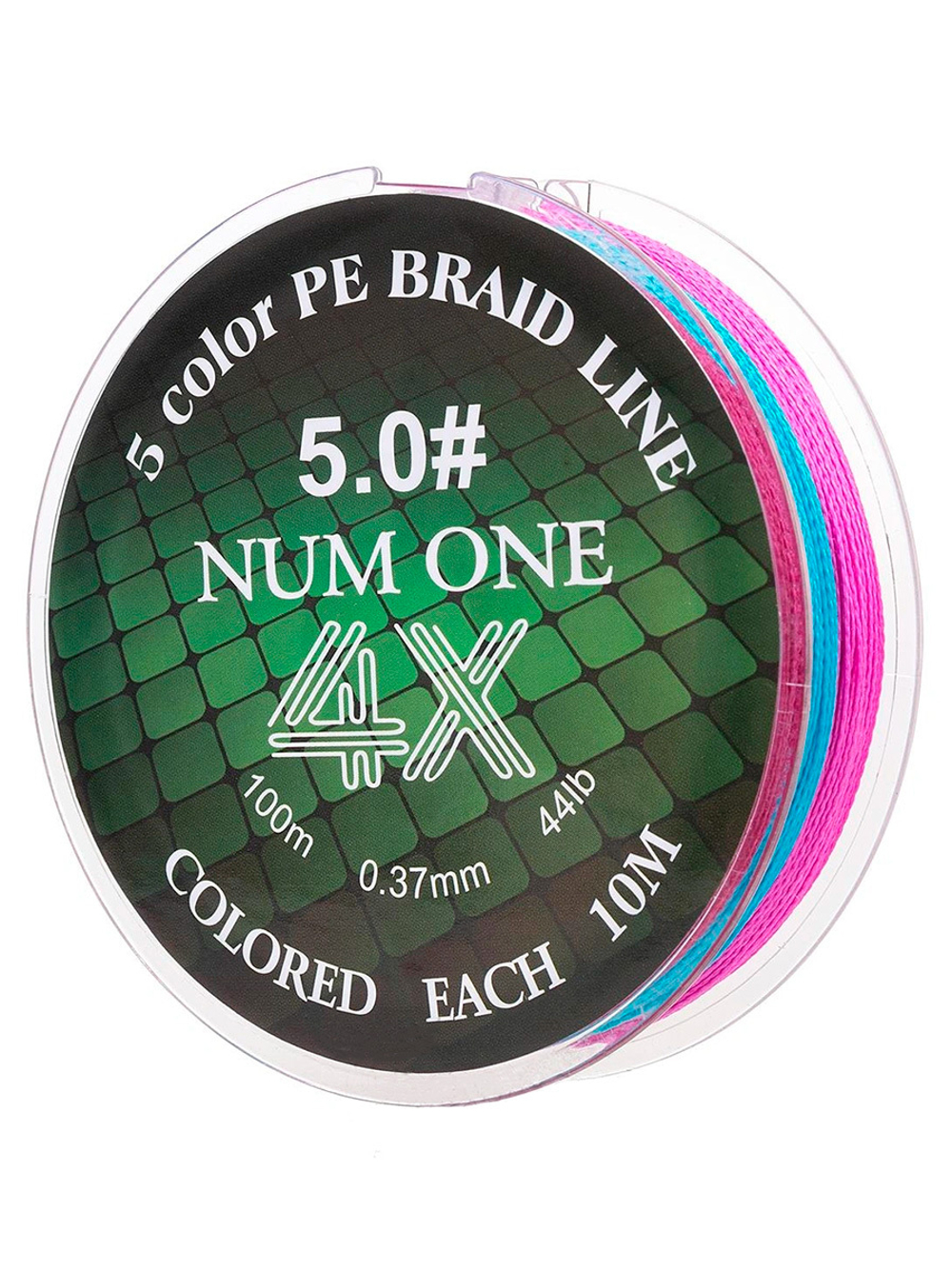 Шнур плетеный для рыбалки Ryobi NUM ONE PE4X-100M Multi Colour 3.5#/0,310 mm