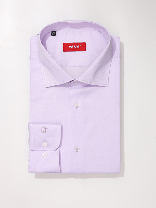 Сорочка мужская VESTER длинный рукав, цвет светло-сиреневый, бамбук/пэ 515181 05