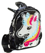 Рюкзак детский со светом, 20*24*10см, единорог, пайетки, уши, 4цв микс, 1отдел