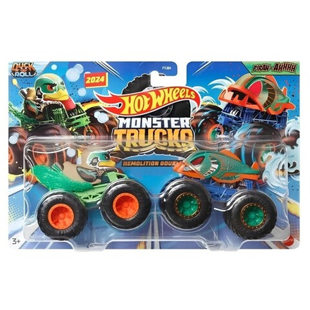 Hot Wheels - MONSTER TRUCKS Металлические транспортные средства Duck N'Roll vs Piran-Ahhh 2-PAK HWN54 / артикул   FYJ64 HWN54  / GTIN 887961705430