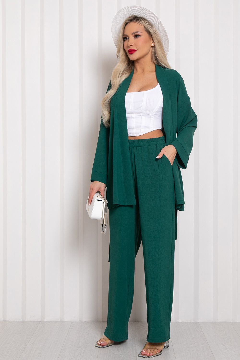 Костюм брючный Сингапур  (зеленый) К11-89 Nikol