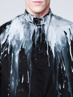 Рубашка "Черномор" с окрашиванием. Черно-белая