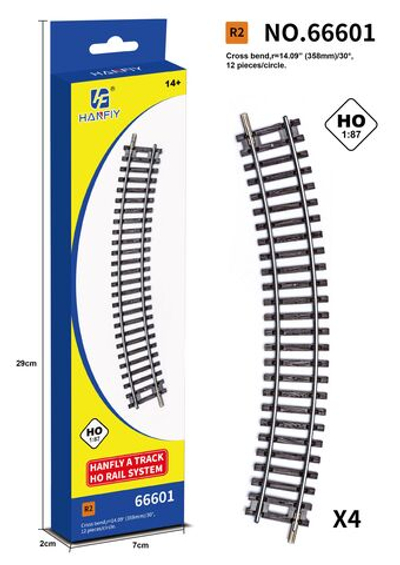 Рельсы для железной дороги HanFly Metal Model Train, метал, 4шт - HF66601 , полностью совместим c любой серией HO 1:87