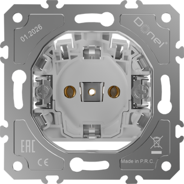 Механизм розетки Schuko с заземлением 16А 250 В~ быстрозажимные контакты,  серия D16