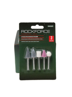 Набор камней абразивных, 5пр.(хвостовик 3мм), в блистере RockForce##Rock FORCE RF-GSK502
