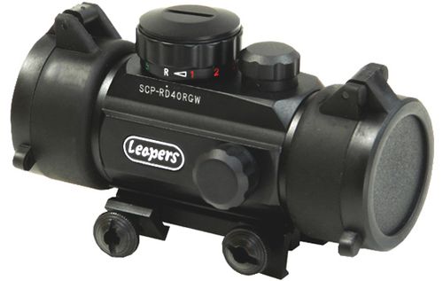 Коллиматорный прицел Leapers 1x30 Compact  закрытый, 2-х цв.подсветка, метка - круг с точкой, крепление на Weaver SCP-RG40CDQ
