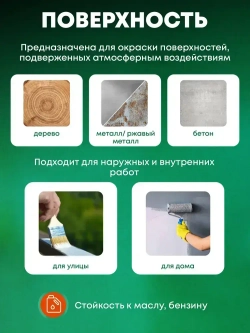 Грунт-эмаль по ржавчине 3 в 1, Краска по металлу, быстросохнущая 6 кг AKRIMAX-PREMIUM, глянцевое покрытие, черная