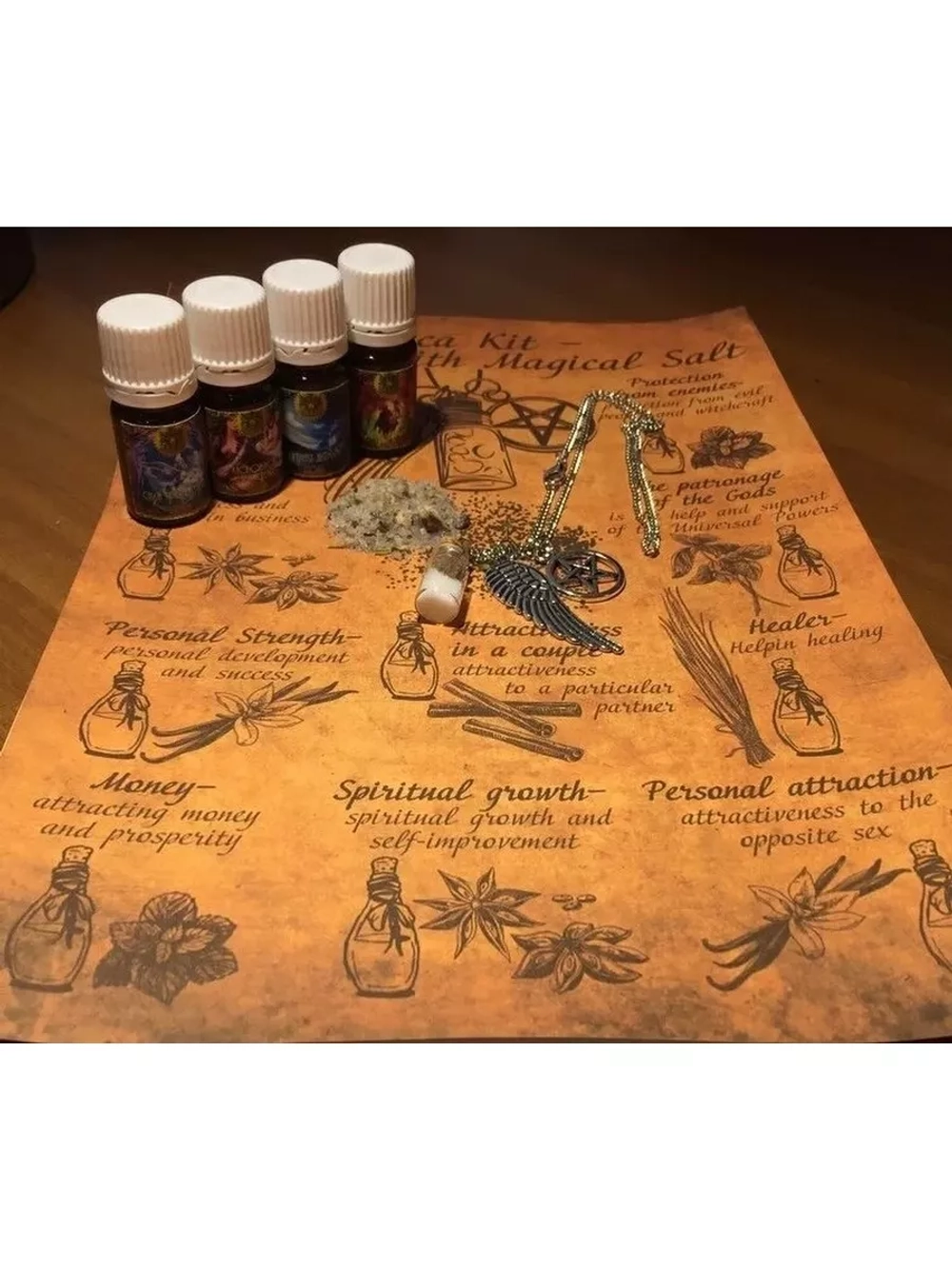 Магический кулон Очищение и Набор соли привлекательность